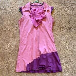 Oxford Golf Pink and Purple Polo Shirt